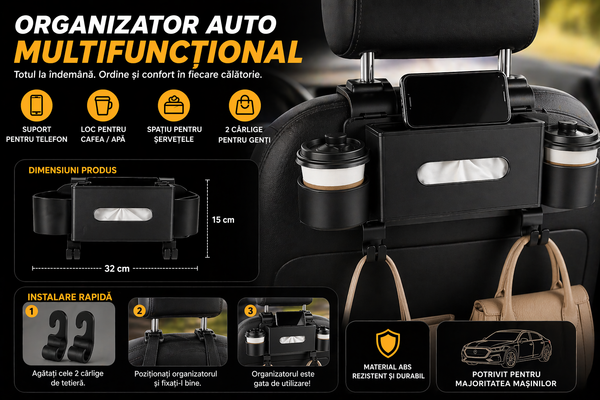 Organizator Auto Multifuncțional Elegant