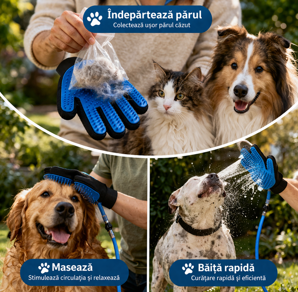 Mănuși Magice pentru Baia Animalelor