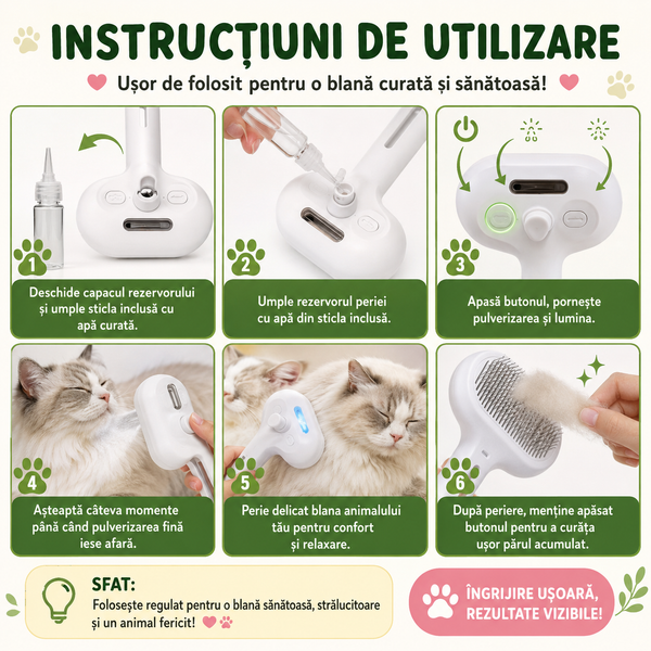 Perie Electrică Multifuncțională pentru Animale