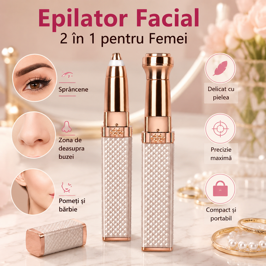 Epilator Facial 2 în 1 pentru Femei