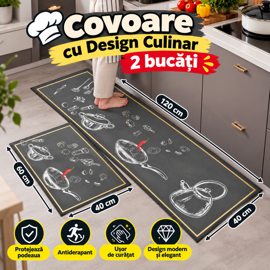 Set 2 Covoare cu Design Culinar
