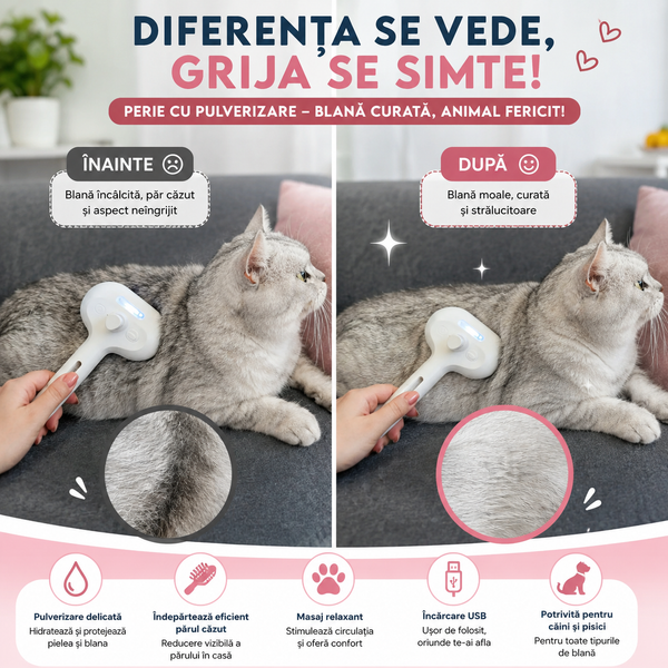 Perie Electrică Multifuncțională pentru Animale