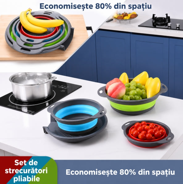 Set Coșuri Pliabile de Bucătărie