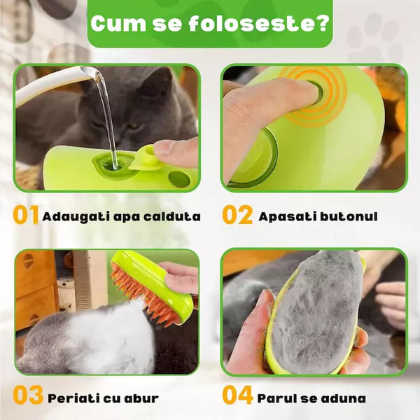 Perie Magica Cu Aburi Pentru Pisici